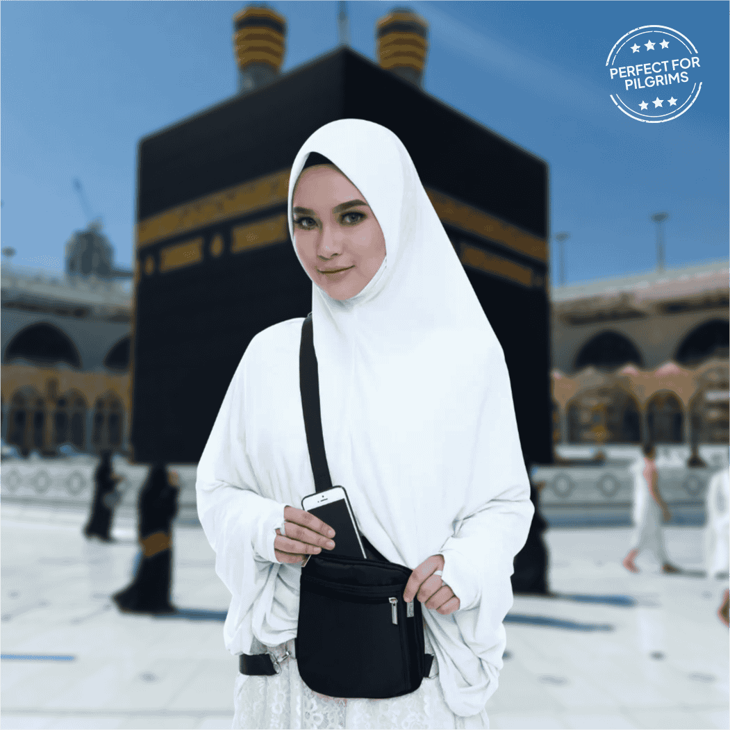 Hajj & Umrah Bag for Women | Side & Neck Bag | Anti-Theft