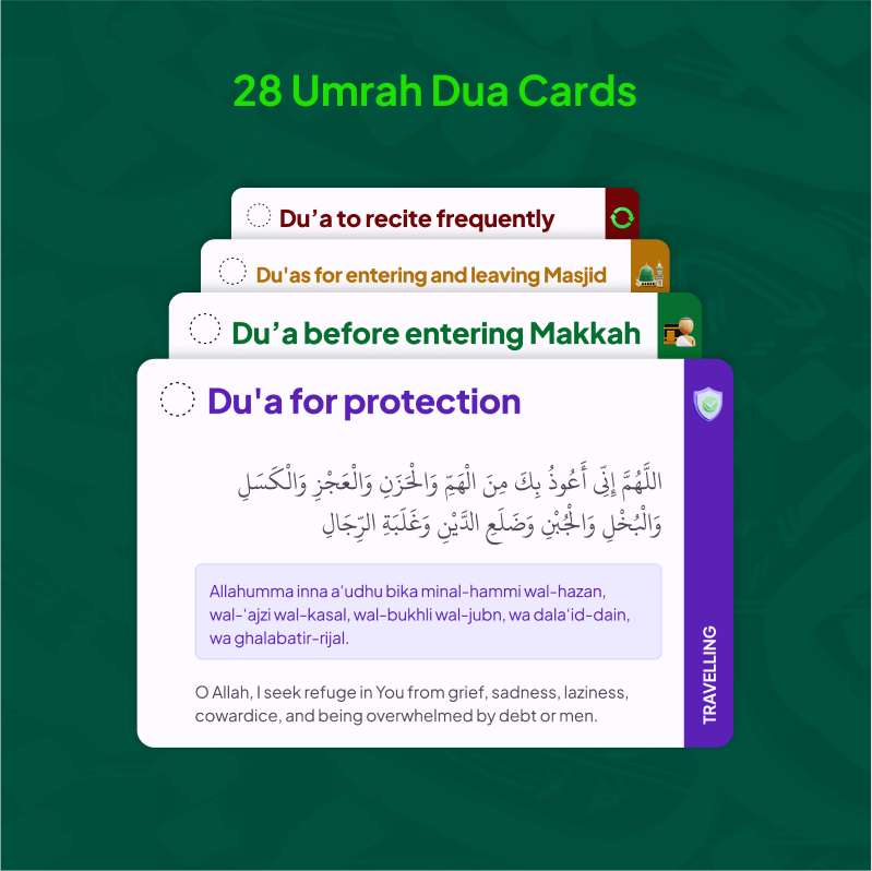 4 out of 28 umrah dua cards you can read