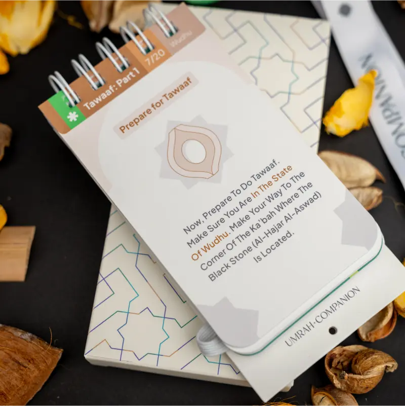 umrah_dua_cards_with_lanyard_preparing_for_tawaf