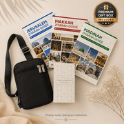 Ultimate Hajj Essentials Bundle (5 Items) | Ziyarah Guides, Companion Cards, Side Bag & Gift Box