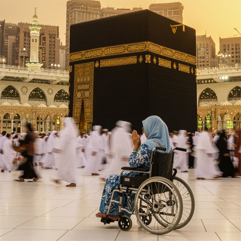 Wheelchair donation in Makkah