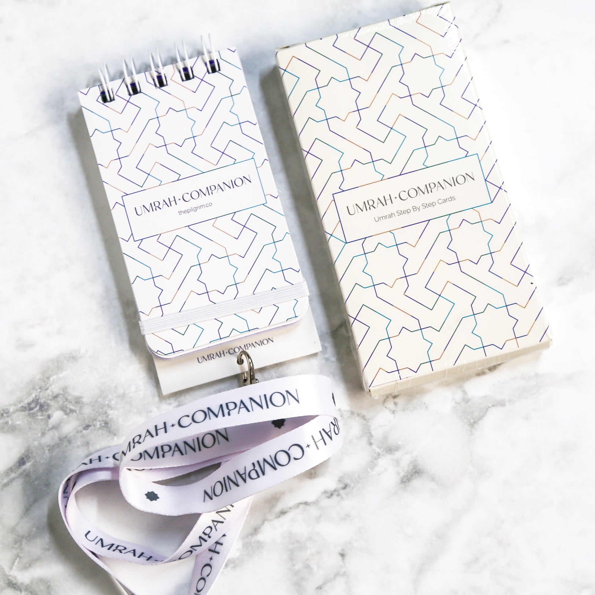 umrah_dua_cards_step_by_step_flash_cards_guide_with_a_free_white_premium lanyard